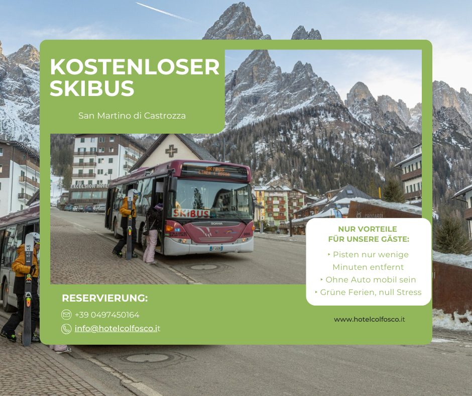 Kostenloser Skibus für Gäste des Hotel Colfosco
