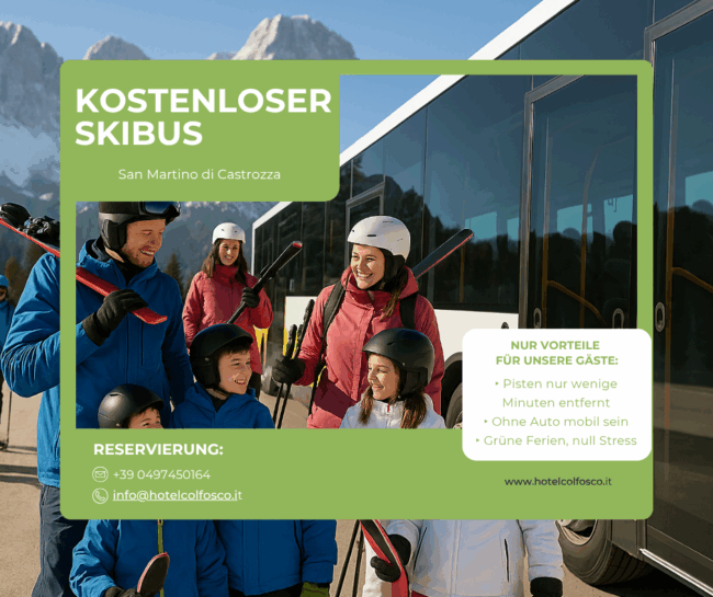 Kostenloser Skibus für Gäste des Hotel Colfosco