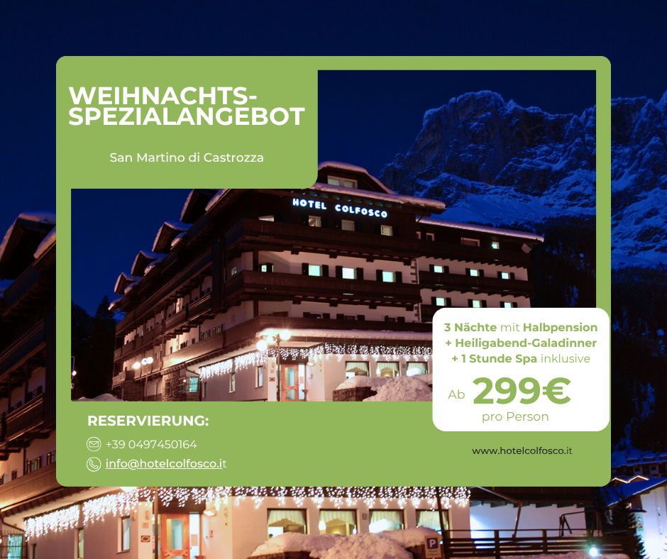 Weihnachten in den Dolomiten in San Martino di Castrozza